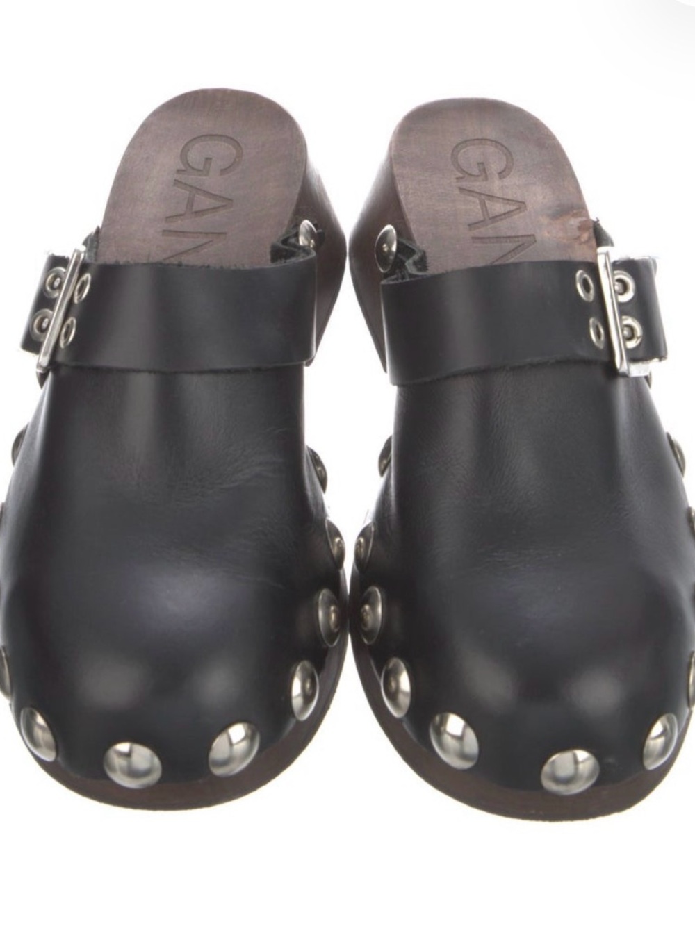 Ganni Leather Studded Mules